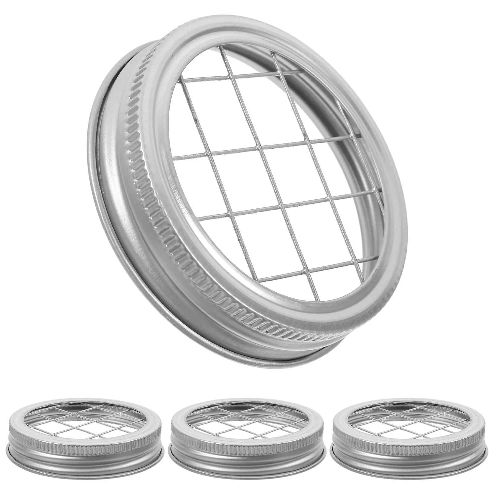 

4Pcs Mason Jar Lids Flower Frog Insert for 70Mm Regular Mouth Jars Floral Grid Holder Metal Lid Floral Arrangement Accessories