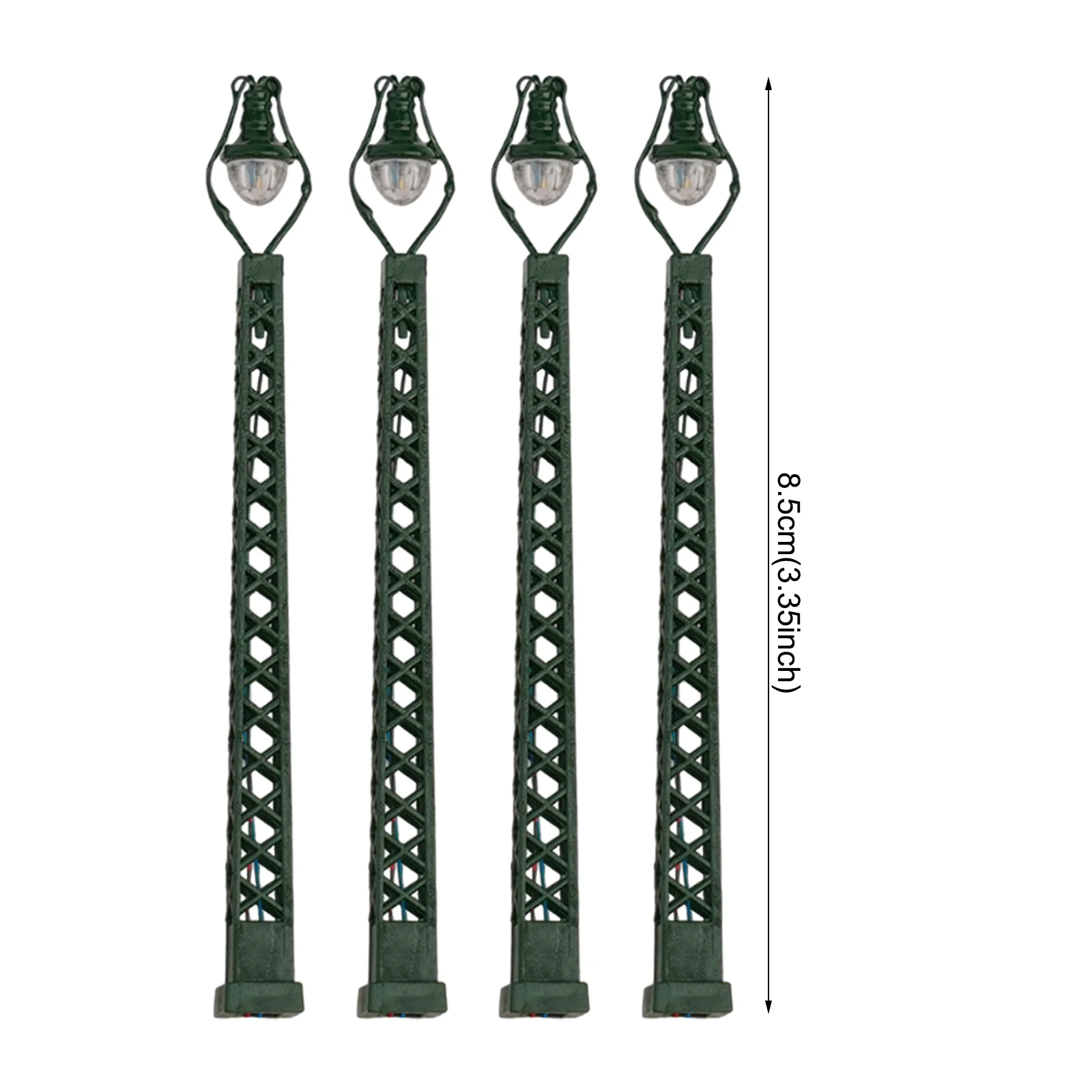 Model Railway Light Set of 4 Model Train Lights N Scale Lattice Mast LED Lights for Railway Landscapes 20mA Amperage