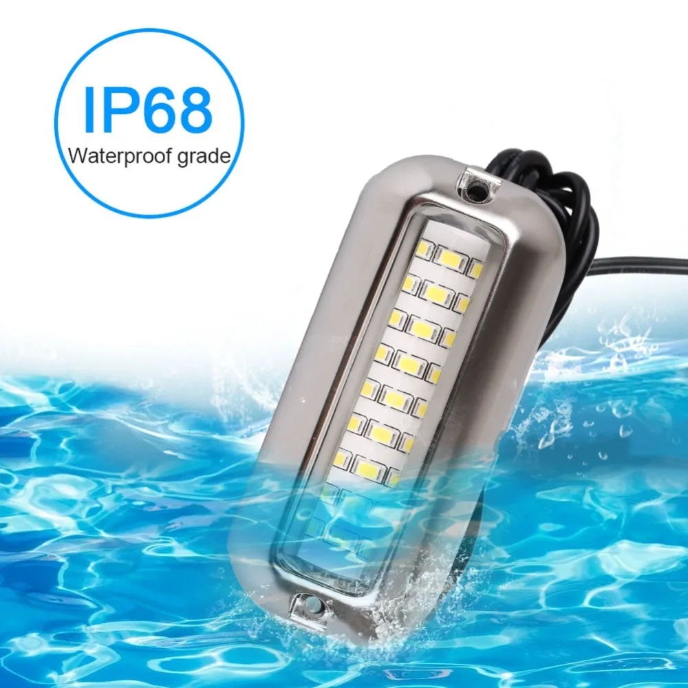 2PCS 27LED Blau/Weiß/Rot Edelstahl Wasserdichte Lichter Unterwasser Ponton Für Marine Boot Heck & Blau licht Segeln Lampe 50W – Detail 10