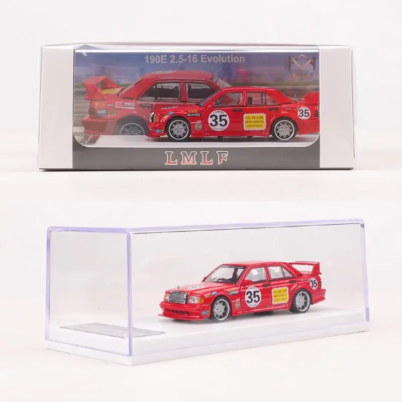 1:64 Mercedes-Benz 190E W201 2.5-16 Evolution Red Pig alloy model, children\'s collection toys, holiday gifts for children.