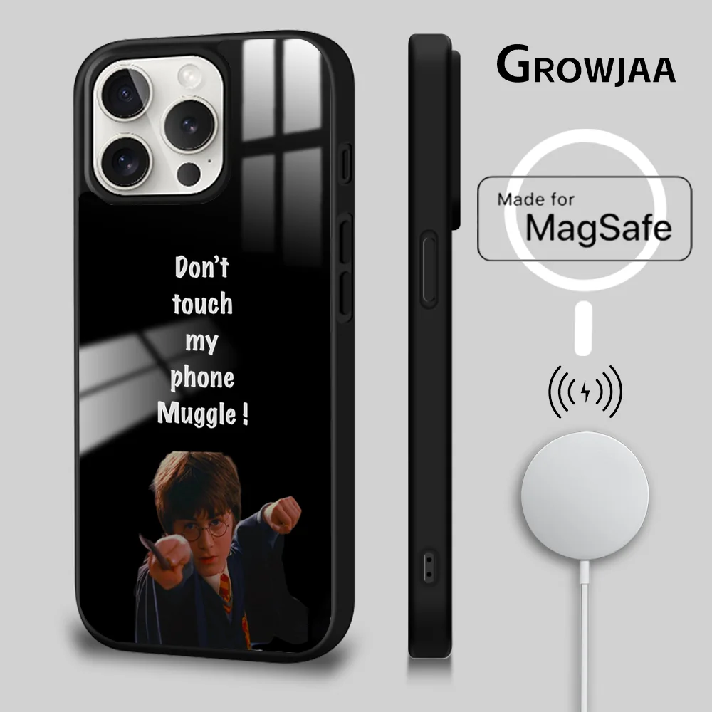 Art P-PotterS-W-wand H-HarrieS Phone Case For iPhone 16 15 14 13 12 11 Pro Max Plus Mini Magsafe Mirror Wireless Magnetic Cover