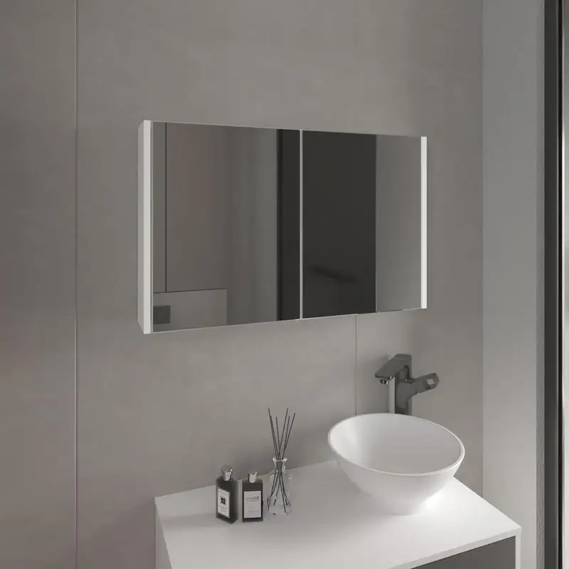 

19.7" H x 31.5" W Double Door Mirror Med Cabinet with 3 Interior Shelves for Bathroom and Kitchen, White Finish