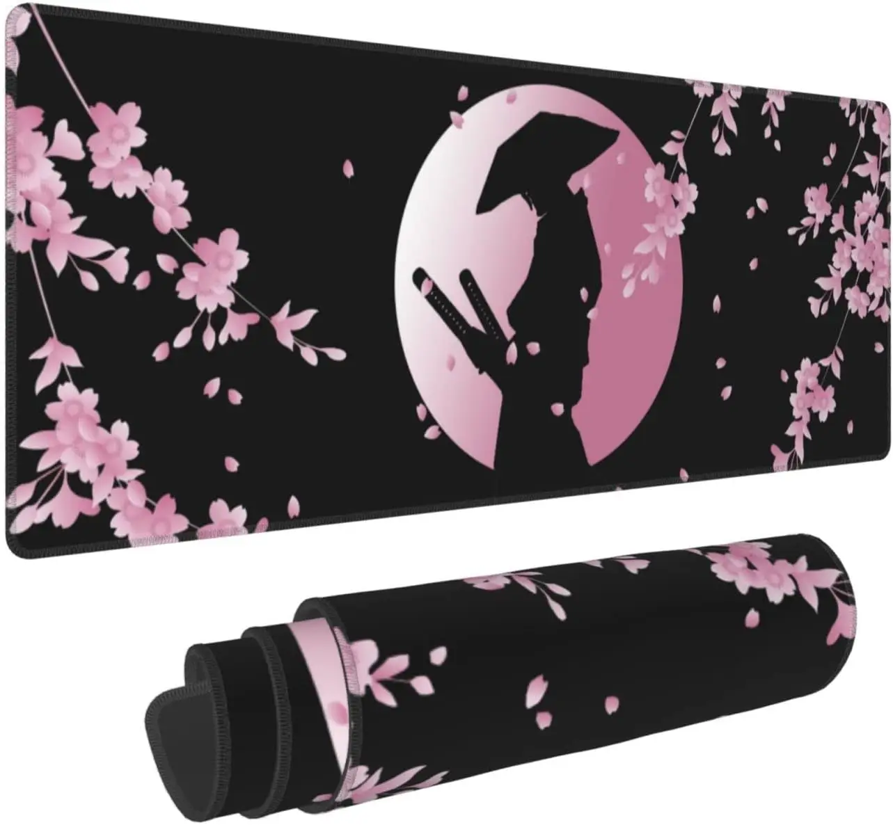 Japanese Pink Sakura Samurai Game Mouse Pad Extra Large Keyboard desk mat XL Personalized Desk  Suitable for Home and Office