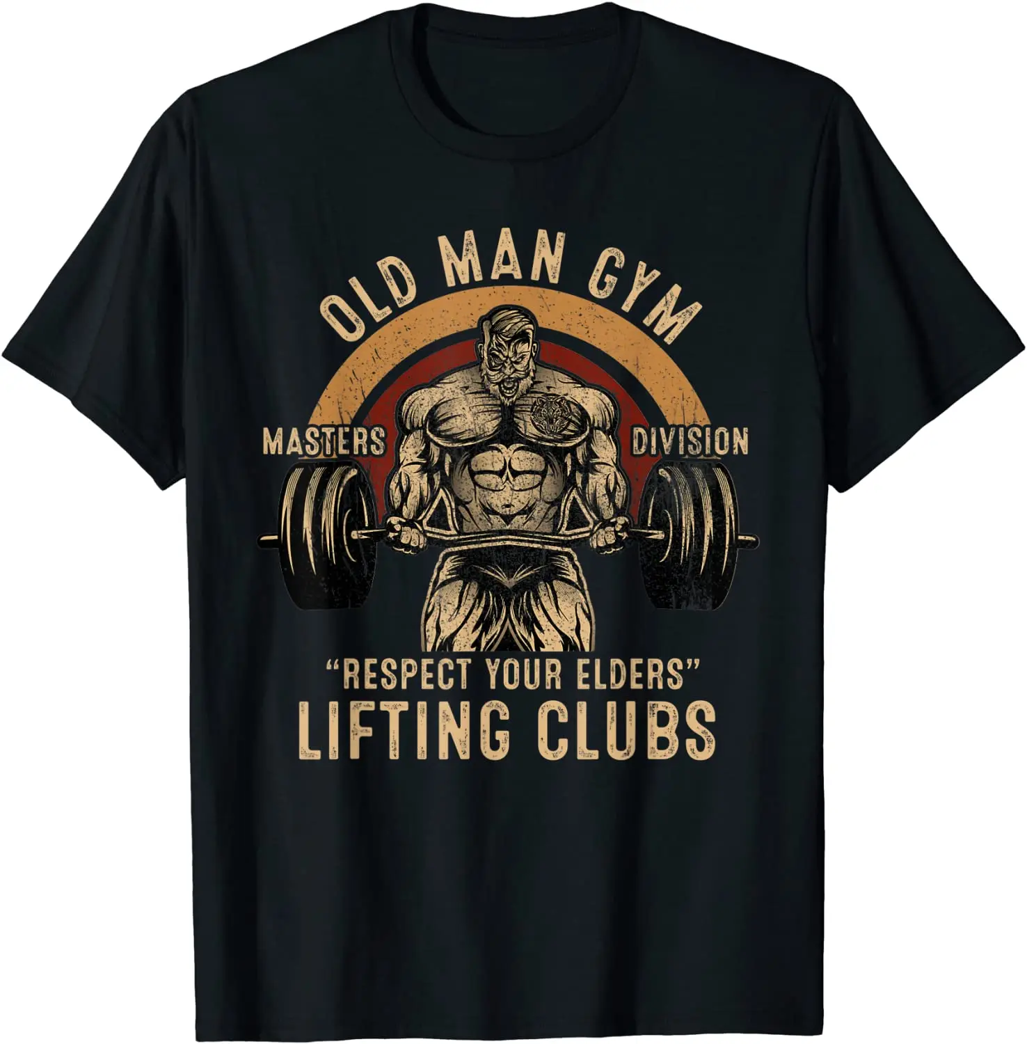 

Old Man Gym Respect Your Elders Подъемные клубы Тяжелая атлетика Летняя хлопковая футболка с круглым вырезом
