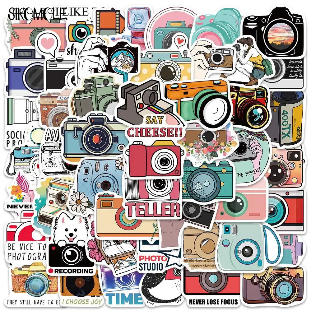 10/30/50PCS Cartoon Photographer's Camera Stickers Kawaii DIY Travel Luggage Guitar Fridge Laptop Graffiti Sticker Kids Decals