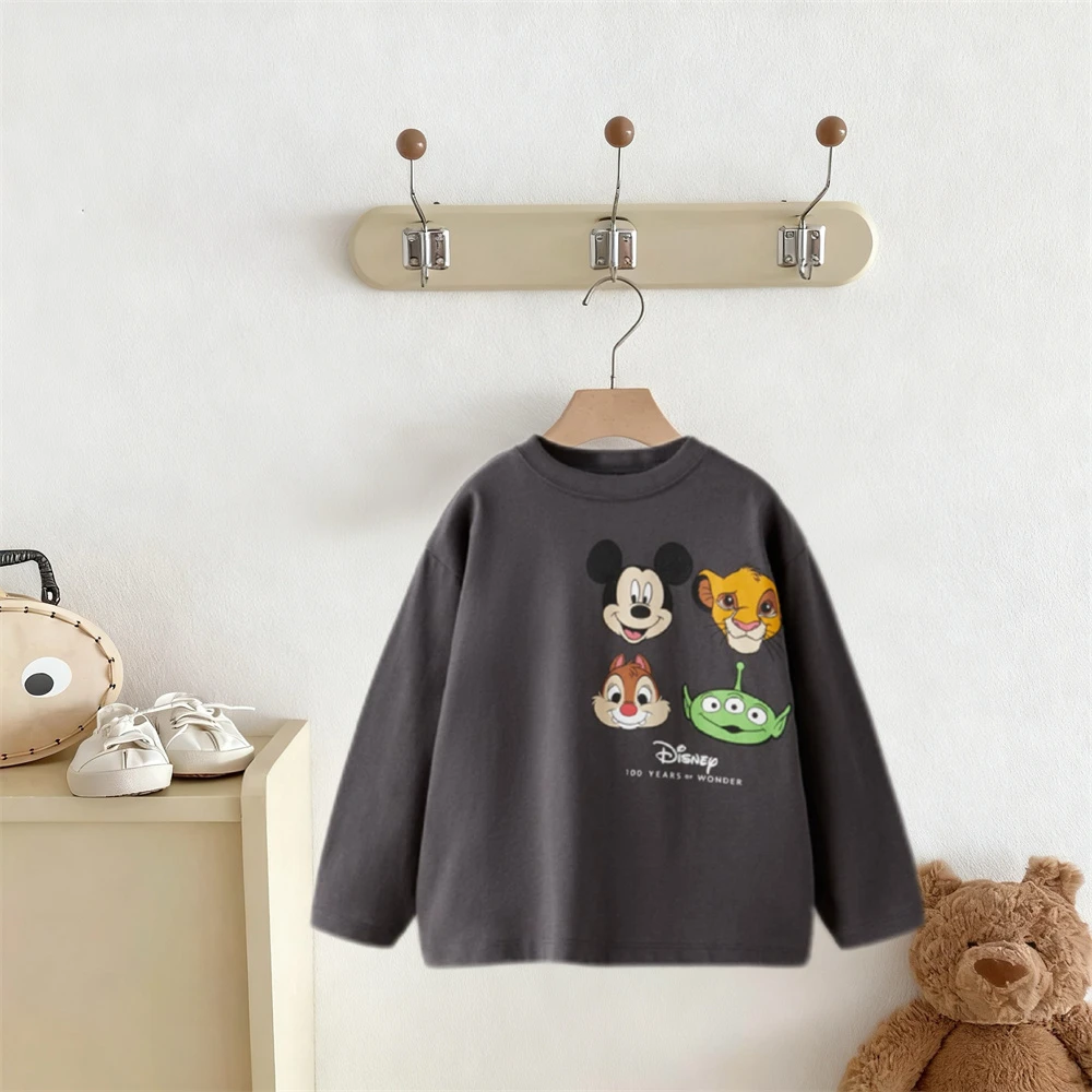 الكرتون تي شيرت أزياء عارضة الملابس ربيع الخريف ارتداء الفتيان والفتيات طويلة الأكمام جديد طفل Crewneck قمم الطباعة تيز #3