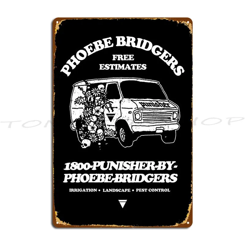 Phoebe Bridgers Merch Punisher Faded Shirt Metal Sign Cinema Custom Pub Mural Party Printed Tin Sign Poster