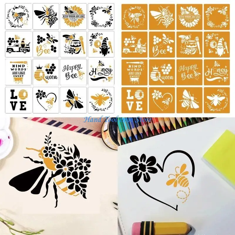 

H37F 16PCS Flower Drawing Stencil Set Reusable for Home Christmas Party Decors