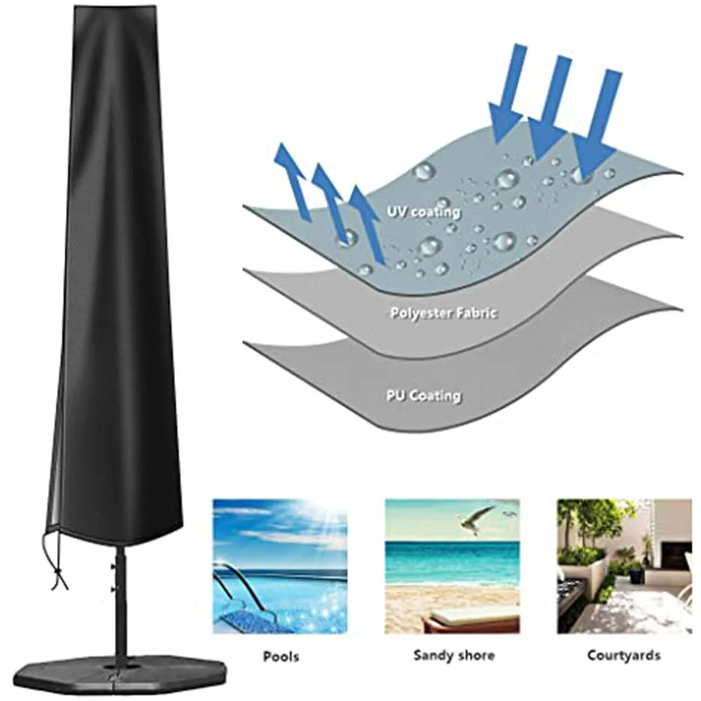 

Patio Umbrella Cover Universal Waterproof Cantilever Parasol Cover Oxford Fabric Outdoor Garden Protection