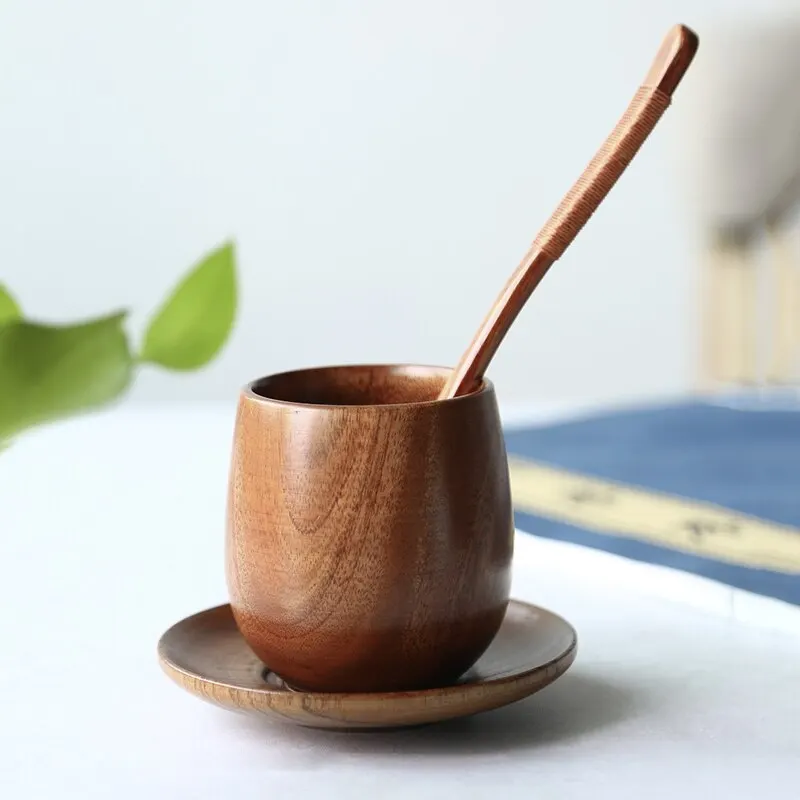 100Ml Woodens Big Belly Cup Creative Pattern Wooden Solid Wood Handcarved Anti Scald Tea Cups Simple Fragrant Original Tableware