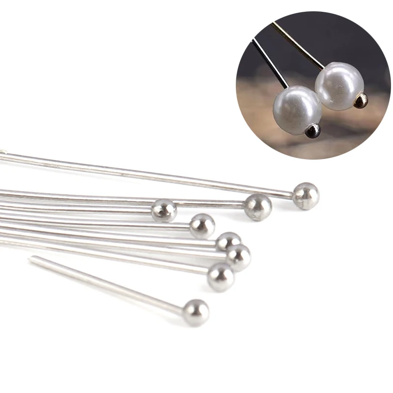 100 teile/los 316L Edelstahl Flach Kopf Pins Metall Ball Pin Auge Pins Für DIY Schmuck Machen Liefert Erkenntnisse Zubehör