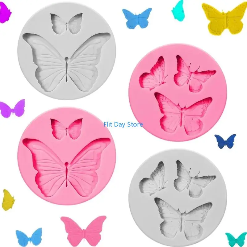 F92C Safe Butterfly Fondant Cake Molds 4 Piece Baking Decoration Craft Essential
