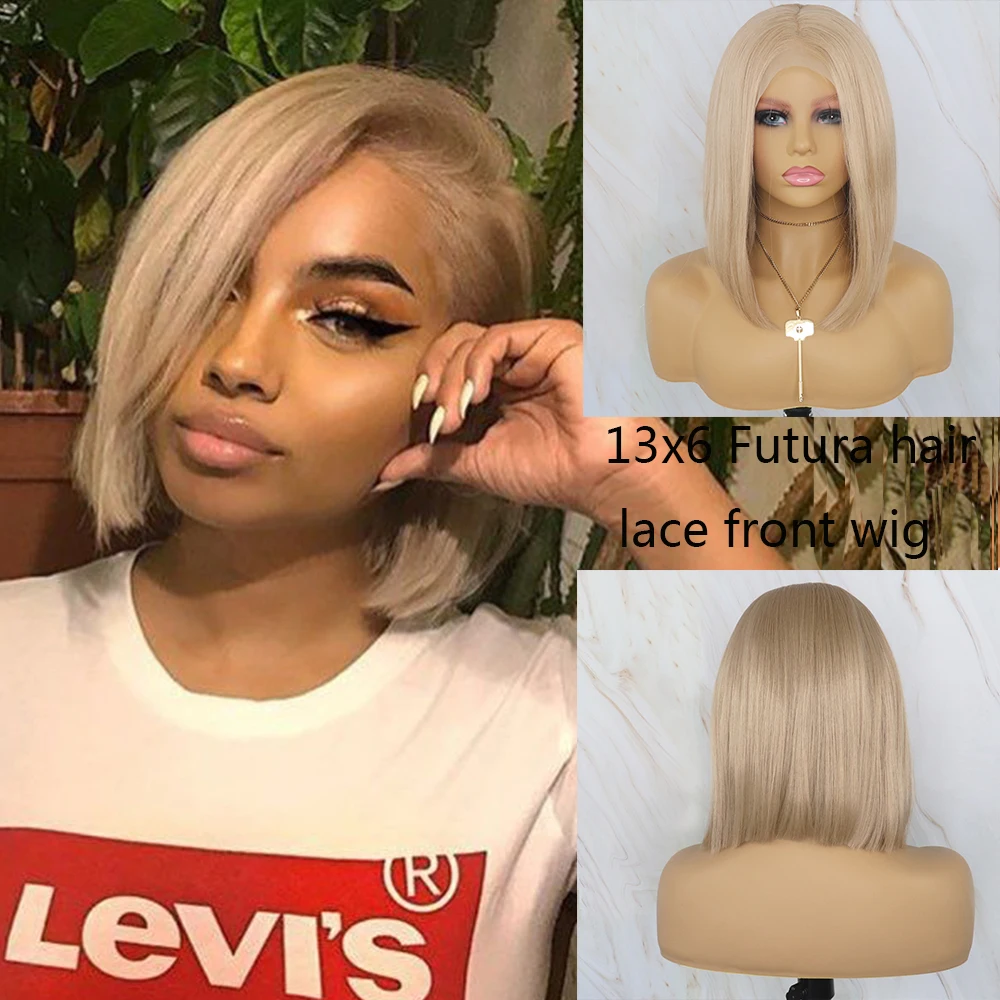 

Beautiful Diary Blonde Wig Short Bob Wig For Women Gluesless Synthetic Lace Front Wig Futura Hair 13X6 Lace Frontal Wig 10-14'