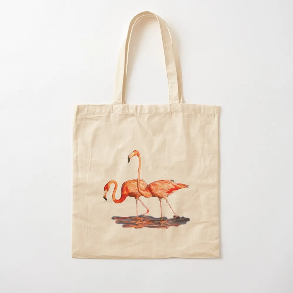 

Pink Flamingos reflecting on water Tote Bag tote bags cloth bags woman Women's Canvas