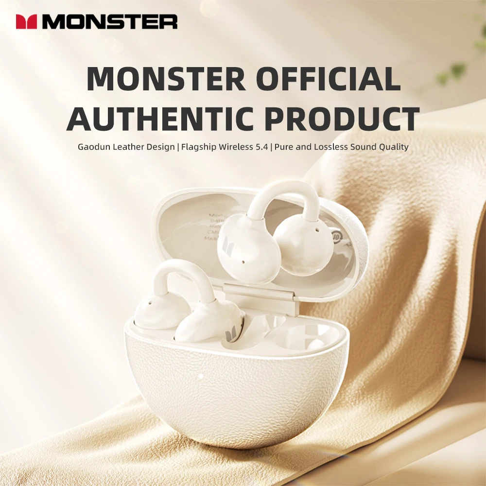 Monster AIRSTAR M800 الألعاب الأذن كليب سماعات لاسلكية تعمل بالبلوتوث 5.4 سماعات الموسيقى إلغاء الضوضاء سماعات رياضية في الهواء الطلق