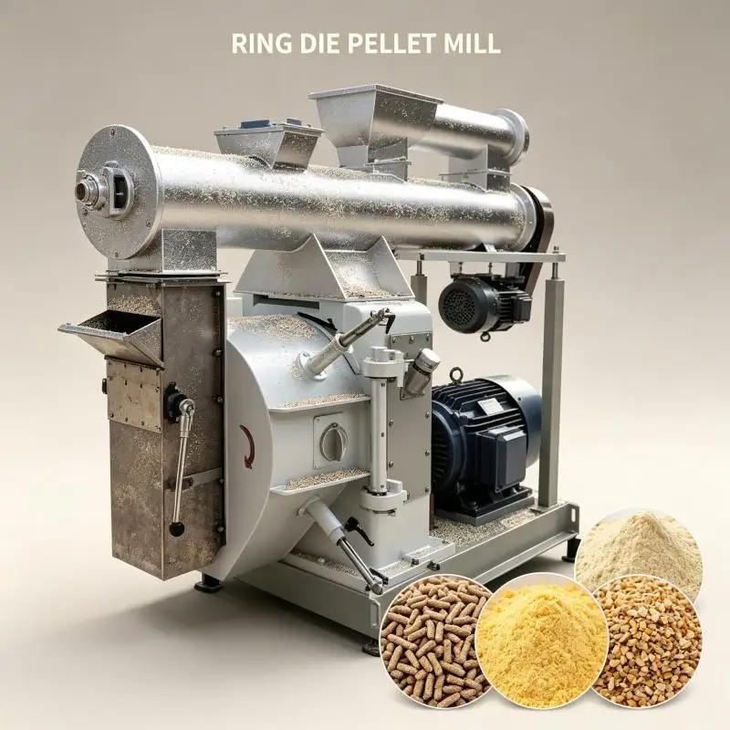Industrial Ring Die Pellet Machine High Capacity Wood Pellet Mill Biomass Sawdust Straw Feed Processing