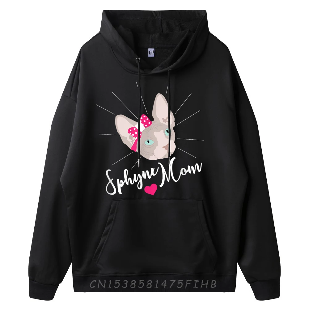 Sphynx Mom Hoodie Nude Cat Hairless Fur Mama Pink Harajuku Hoodies Men Mother's Day Christmas Sweater