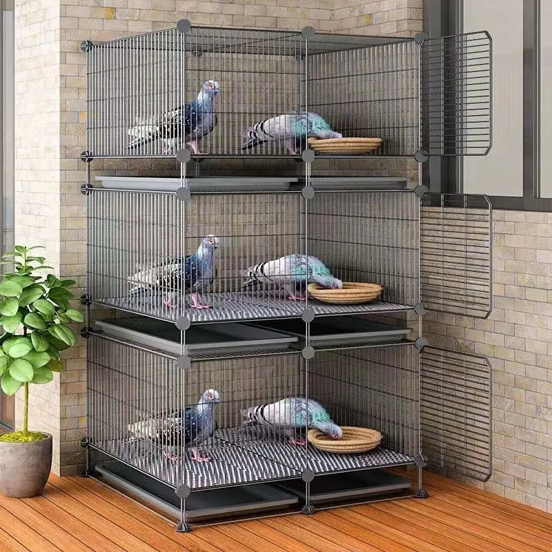 Pigeon cage household bird cage Parrot nest breeding special network three-layer large breeding family chicken cage large