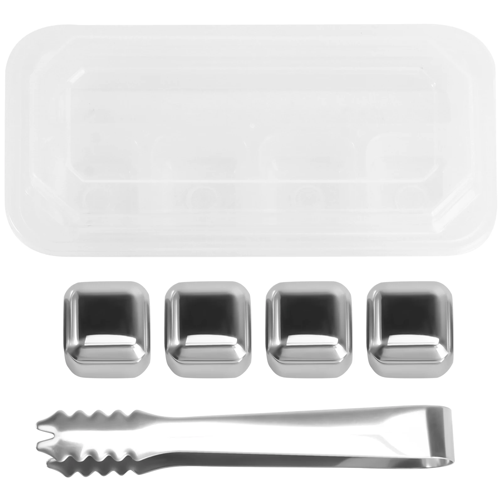 

Stainless Steel Ice Cubes Reusable Beverage Coolers Whiskey Stones Smooth Easy Clean Metal Blocks for Bar Coffee Shop