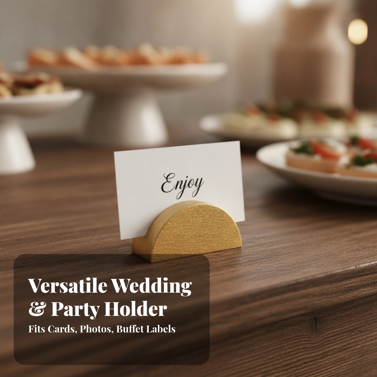 24 Pieces Wooden Card Holder with Slot Compact Wooden Card Holder Sturdy Long-Lasting for Wedding Planners, Weddings