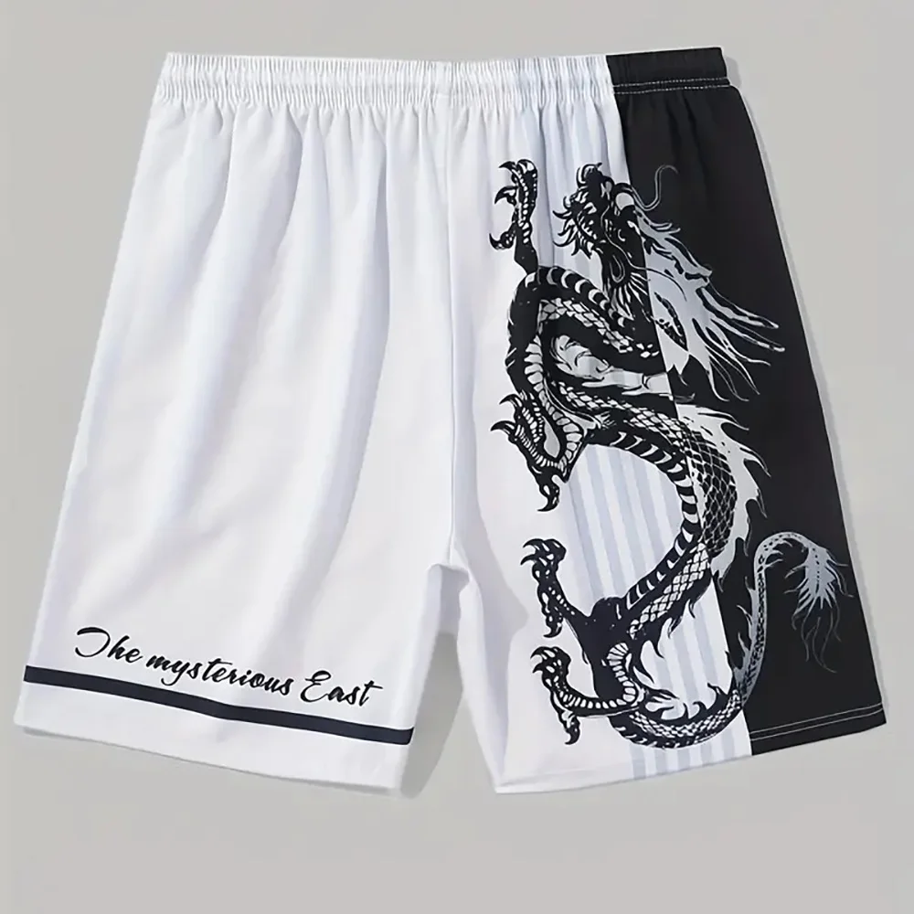 

Luxury Dragon Printed Beach Shorts for Men Kids Summer Fashion Hawaii Vacation Shorts Casual Short Pants Adult Daily Streetwear