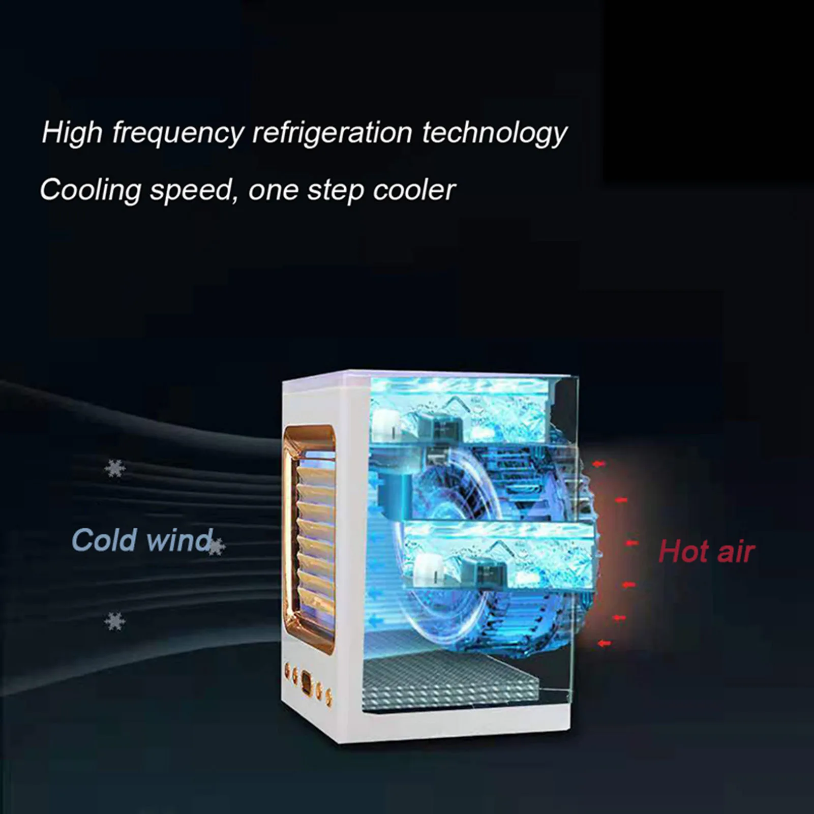 Portable Air Cooler With Humidifier USB Small Personal Space Cooling With LED Lights Gift for Children's Day Thanksgiving SAL99