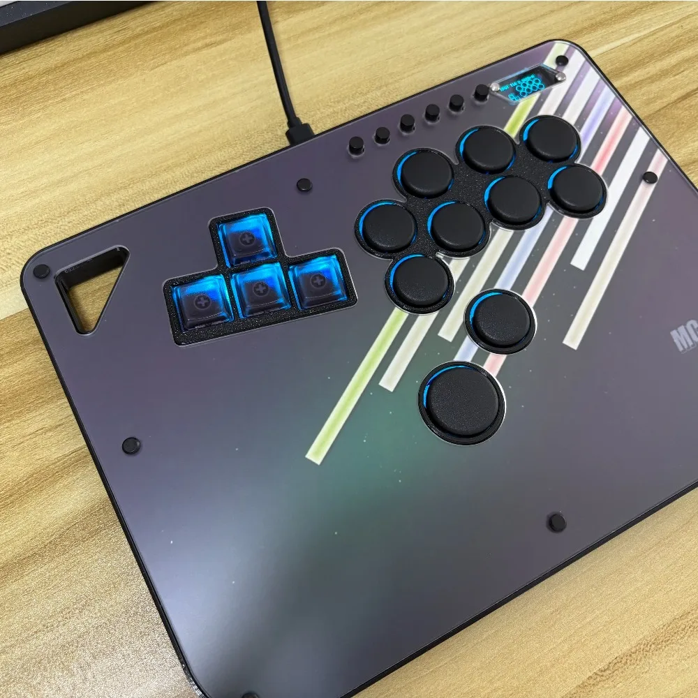 MC Low Profile Fighting Game Keyboard Customized Wired Hot Swap RGB Light-force Silent Linear Switchs for E-sports Gaming Gift