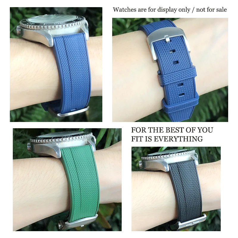 Quick Release High Quality Soft Fluororubber Watch strap for Breitling Avenger Navitimer 21mm 22mm Waterproof Sports Watchband view 4