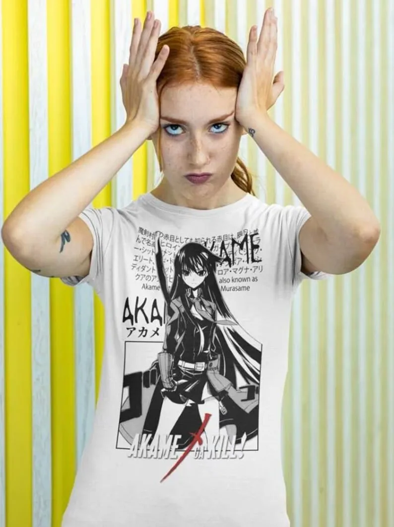 تي شيرت Akame Ga Kill Anime للجنسين، Leone، Esdeath، Mine، Waifu Shirt