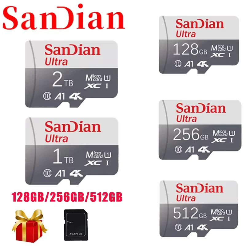 Tarjeta de memoria SD Original de 2TB, Micro TF de alta velocidad de 1TB, 256GB, 512GB, V30, 128GB, tarjetas TF para ordenador, MAC y teléfono