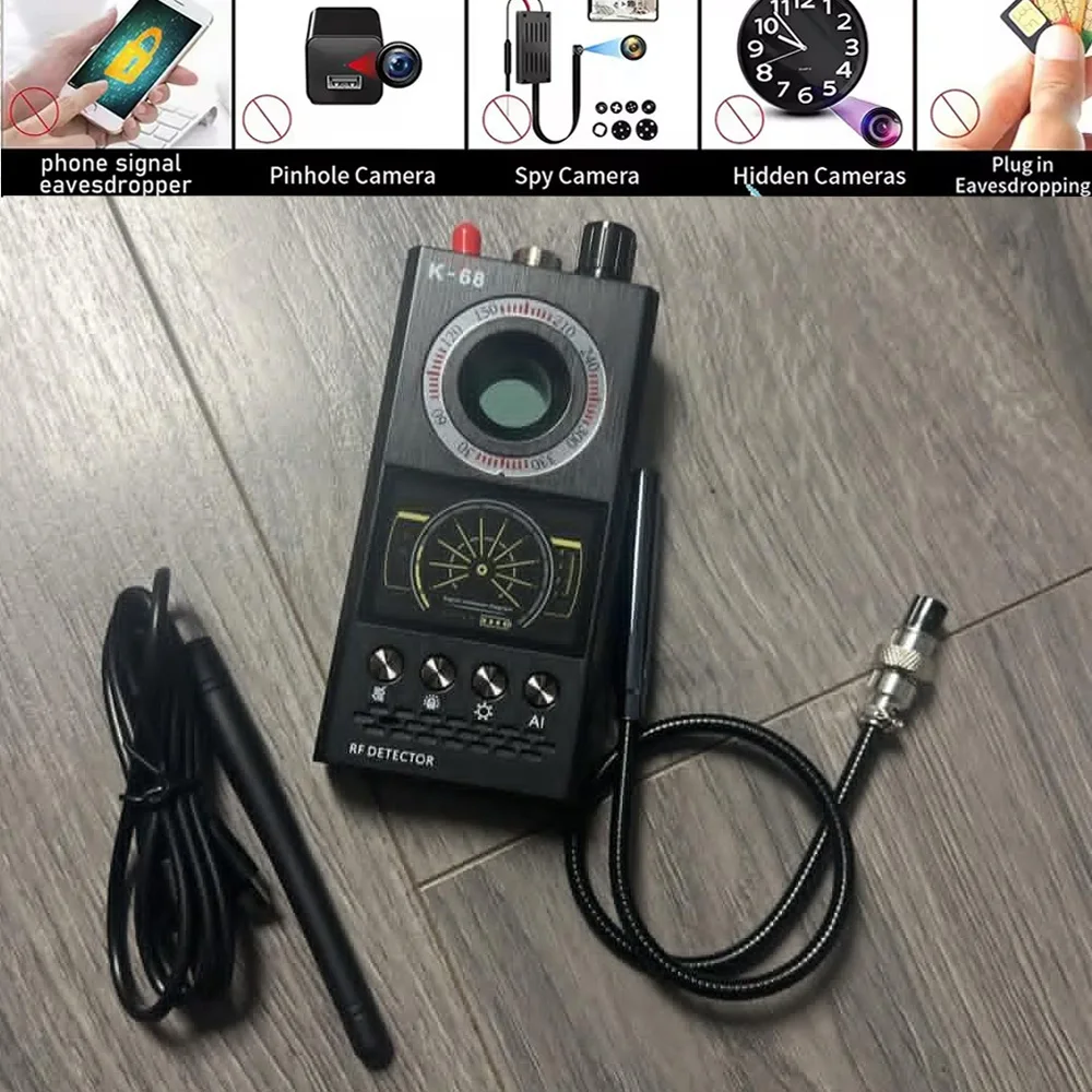 

Усовершенствованный детектор K68: устройство для защиты от шпионажа, GPS-трекер, беспроводная камера-жучок, сканирование радиочастот 1-8000 МГц, мощный магнитный датчик, детектор с ИИ-оповещением