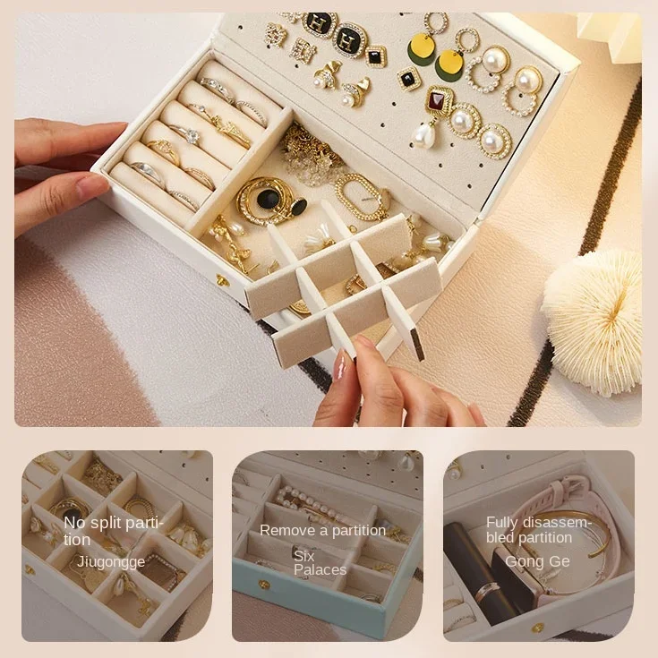 Best-selling Travel Portable Jewelry Box, Large-capacity Jewelry Storage Box, Earrings, Necklaces, and Rings Jewelry Storage Box