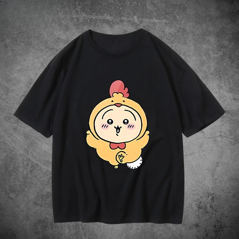 Kawaii Chicken Costume Graphic T-Shirt Men Women Oversized Short Sleeve Tee Cute Japanese Anime Merch Casual Streetwear Top​
