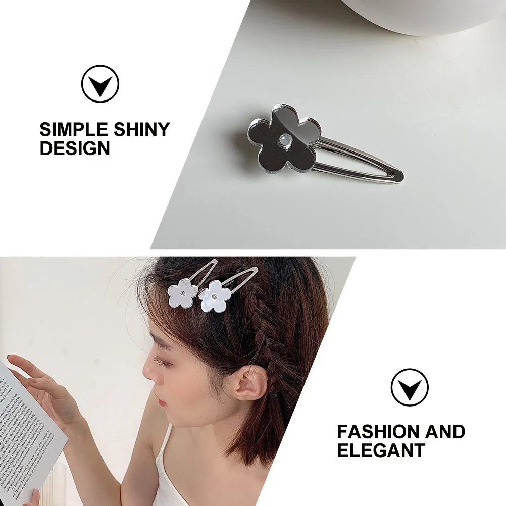 

2pcs Flower Patterned Hairpin Versatile Duck Bill Clip Lightweight Fashion Headdress Bang Clip For Wedding Party Celebration