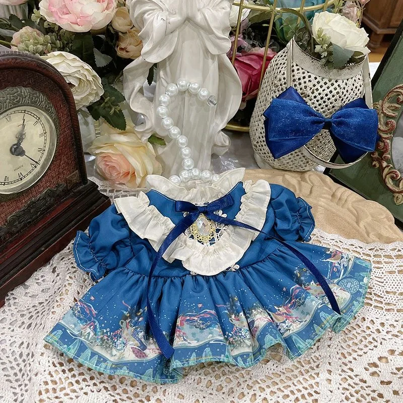 

Toys Blue Dress 20CM 40CM Cotton Doll Clothes Free Shipping