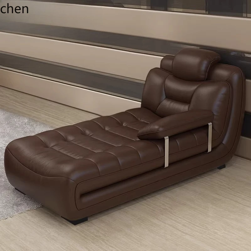 

QZT Lazy Leather Art Sofa Small Apartment Single Lounge Chair Bedroom Apartment Hotel