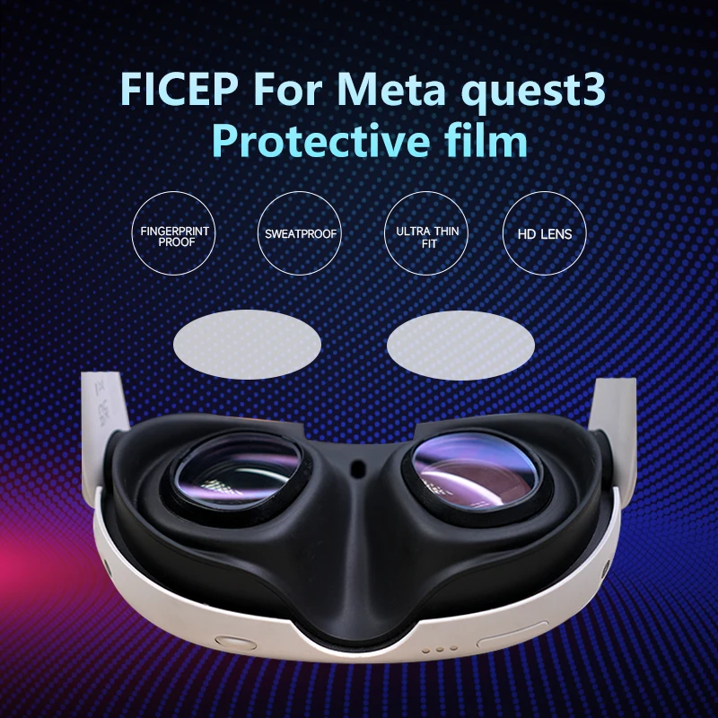 FICEP-Film d\'objectif VR pour casque Meta Quest 3, protecteur d\'objectif, anti-rayures, accessoires