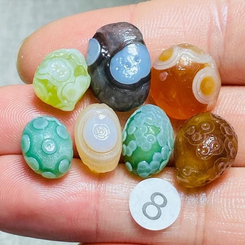 Natural  Colorful Sardonyx Agate Alxa Gobi  Rock Specimen Energy Crystal Healing Chakra Reiki Stone Garden Home Decor Gift 7Pcs - view 2