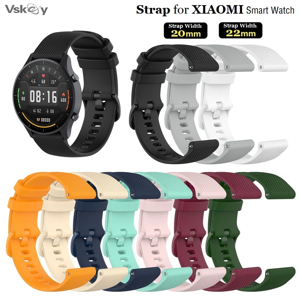 

40PCS Smart Watch Strap for Xiaomi Watch S2 S1 Mibro X1/Color Haylou RS4 RS3 RT2 RT3 GST Silicone Bracelet Watch Band 20mm 22mm