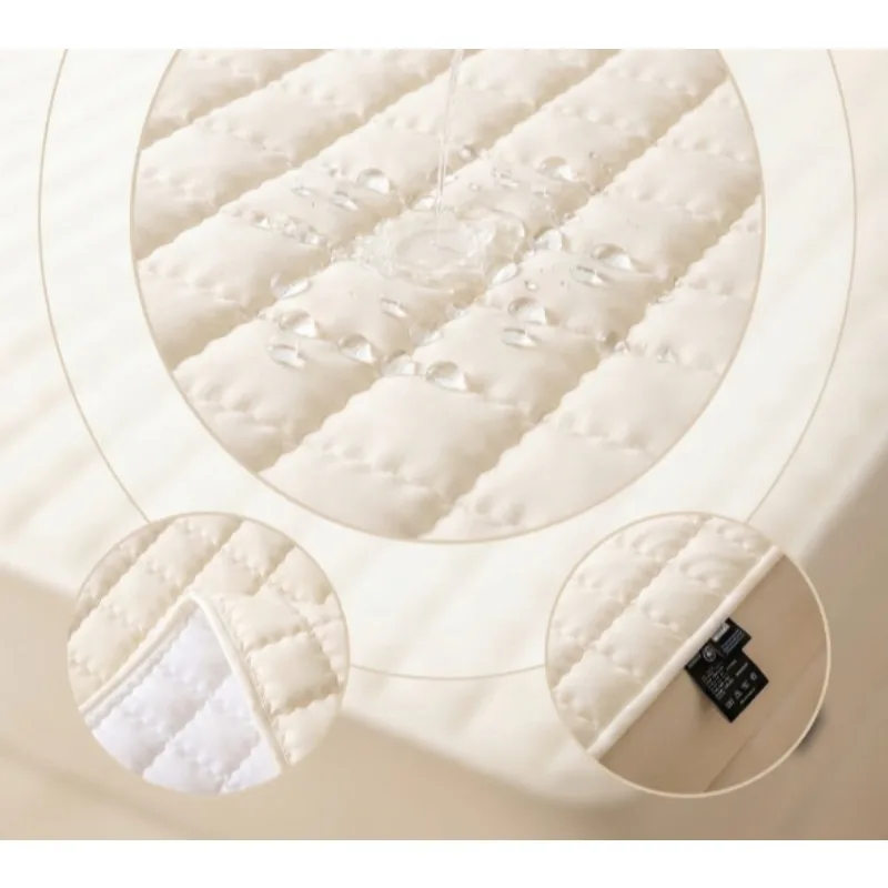 Japanese Style Waterproof Bed Sheet 2-3PCS Protector - Antimicrobial Mattress Cover with Elastic Straps - Thin Mattress