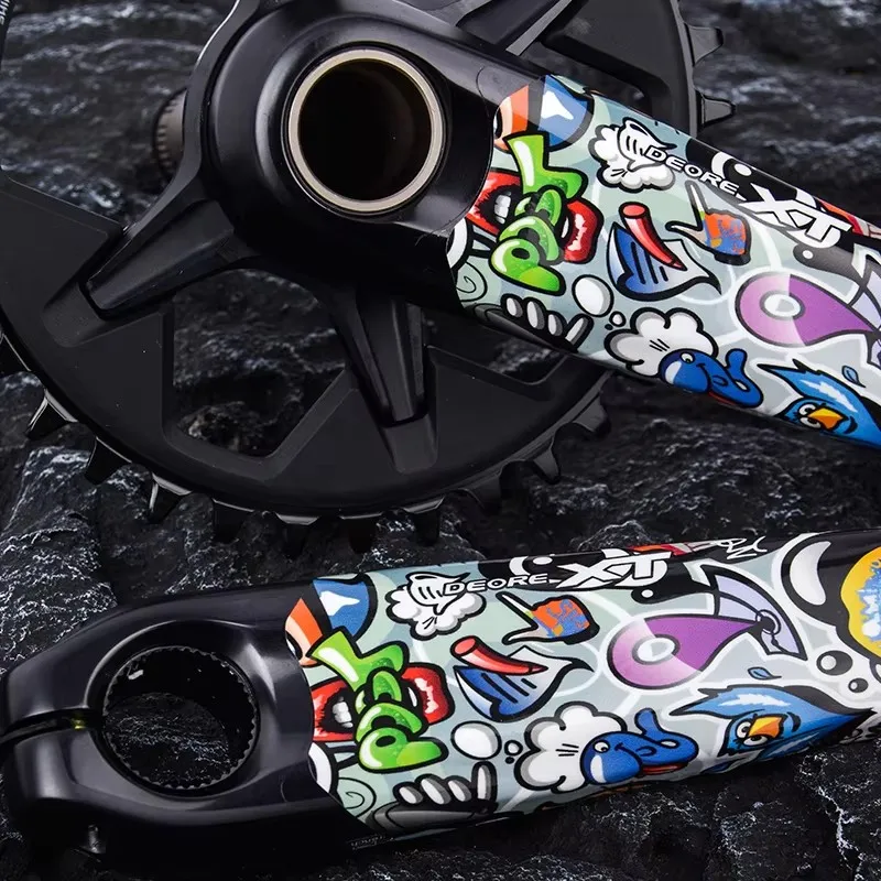 M8100 XT crankset decals deore Tooth plate crank arm protection DIY stickers Covers fit for Shimano M8100 XT Cranks decals