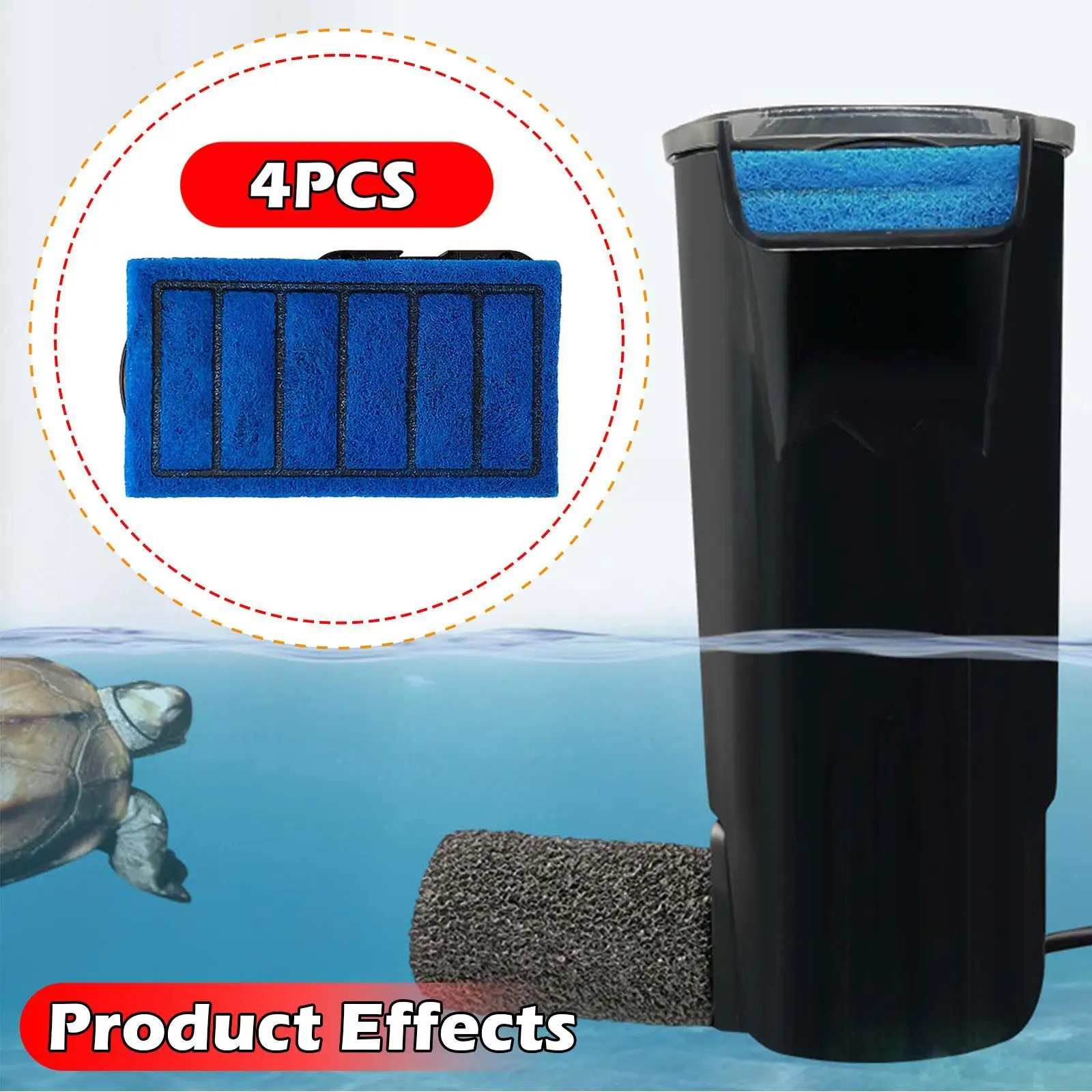 4 Pieces Tank Filter Cartridges Easy to Install Accessories High Performance Aquarium Internal Filter Cartridges for 5W
