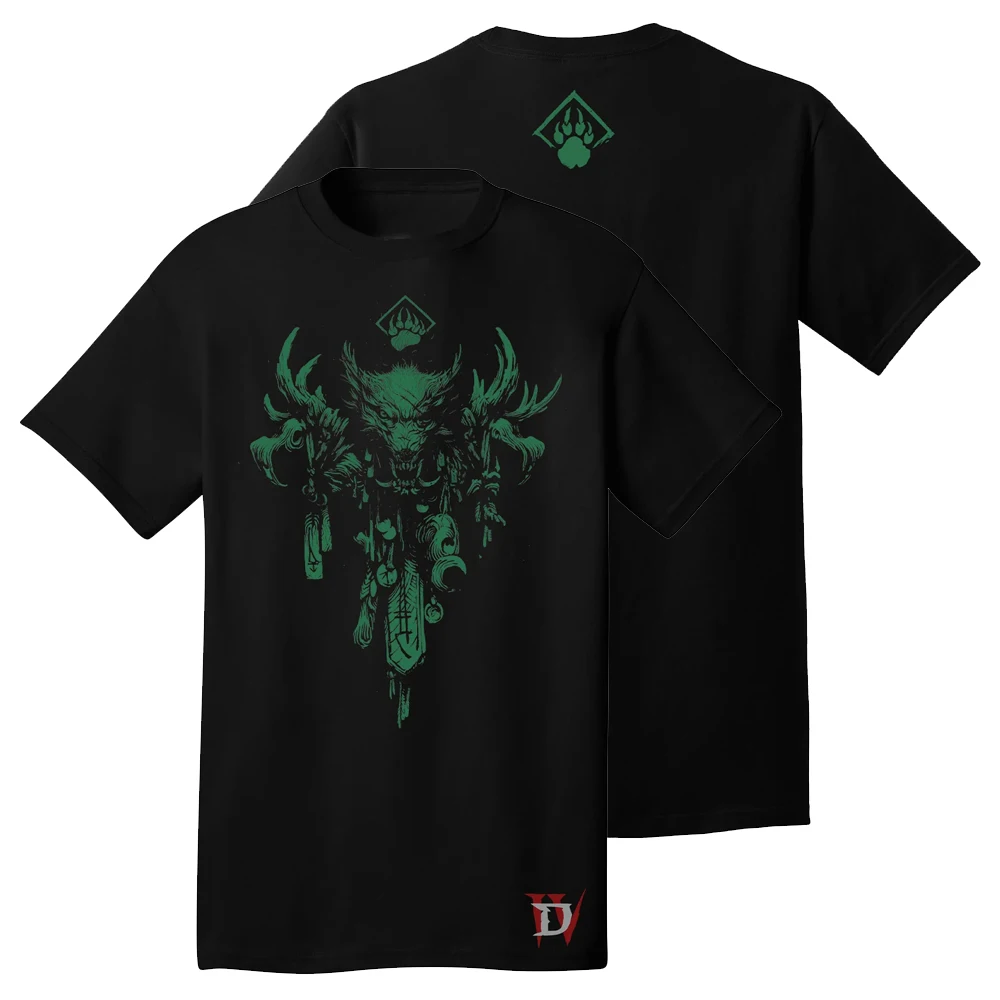 Diablo IV Barbarian Druid Necromancer Rogue Black T-Shirt Crewneck Short Sleeve Tee Harajuku Streetwear Women Men's Clothes