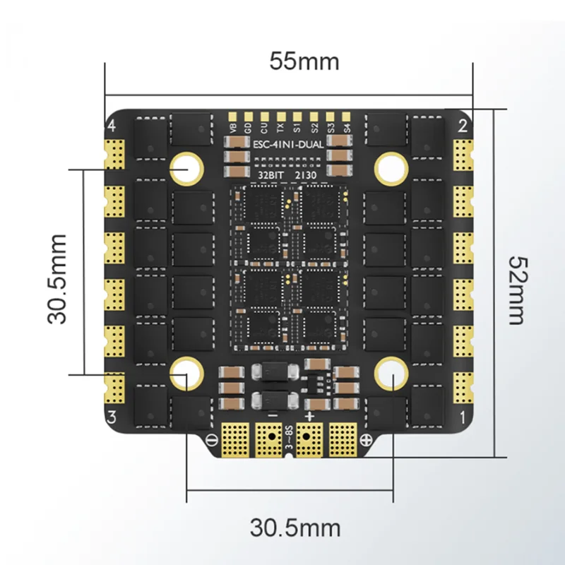 Aocoda-RC F4100 Stack V4 30100 AM32 100A 4in1ESC 30x30mm 3-6S أنظمة الراديو البلاستيكية لـ FPV Freestyle drne