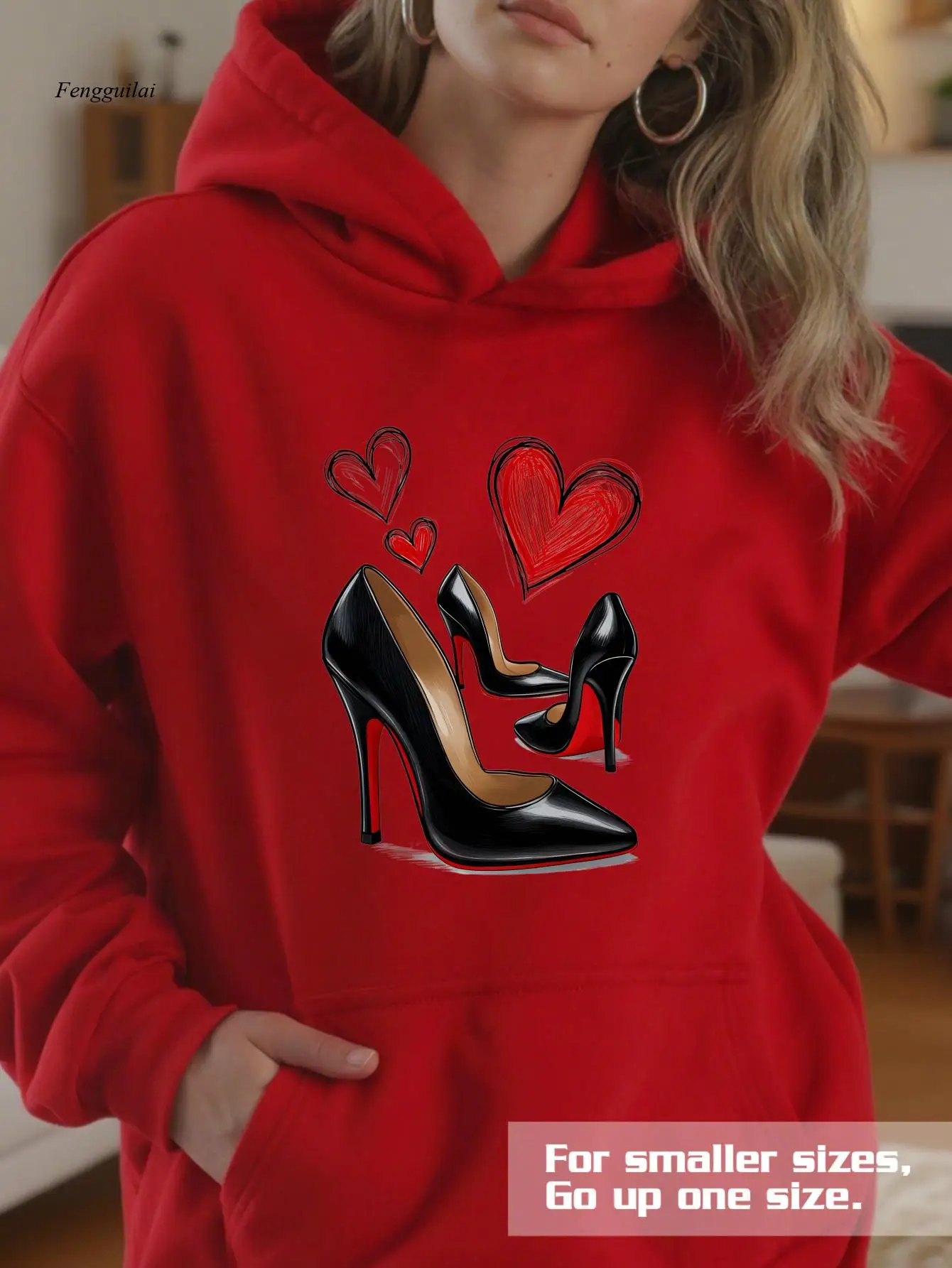 

Толстовка с принтом Heart & High Heel — простой дизайн, теплая, удобная толстовка.