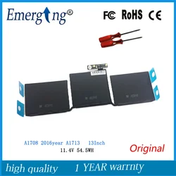 11.4V 54.5Wh New Original A1713 Laptop Battery for Apple MacBook Pro 13'' A1708 2016 year With Tools