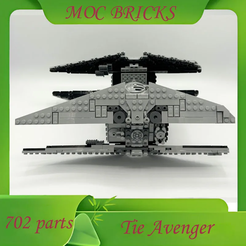 Customize 702 Parts TIE Avenger Model MOC Building Blocks DIY Assemble Bricks Creative Spaceship Collection Educational Toy Gif