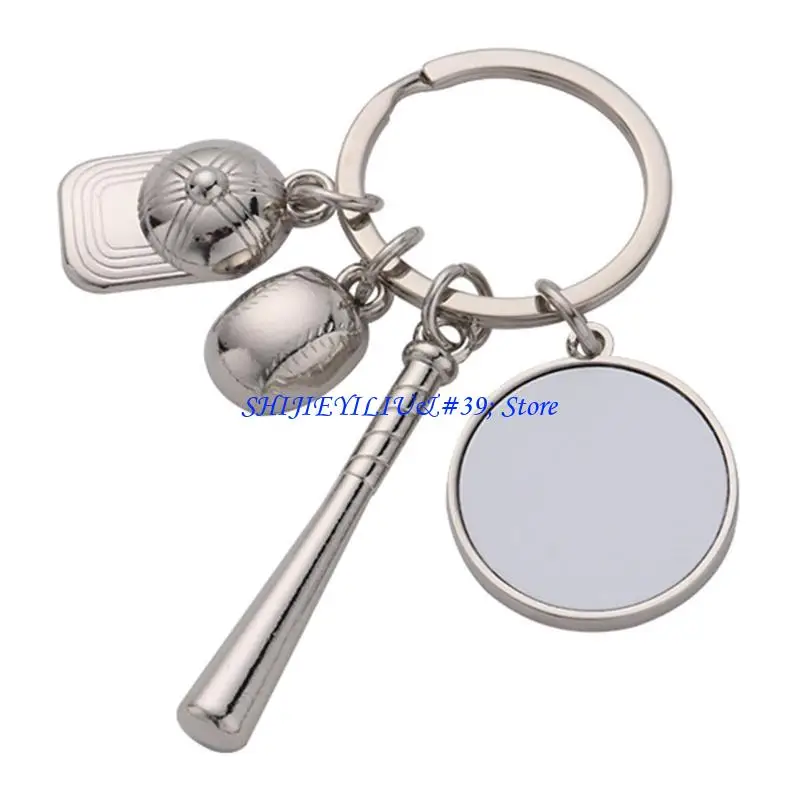 E21F Novel Hockey Ball Hat Blank Thermal Transfer Keychain Accessories Sublimation
