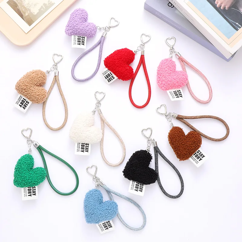 

Осенне-зимняя новая плюшевая сумка для любви, подвеска, чехол для мобильного телефона, брелок, аксессуары, цветное персиковое сердце, ремешок для мобильного телефона
