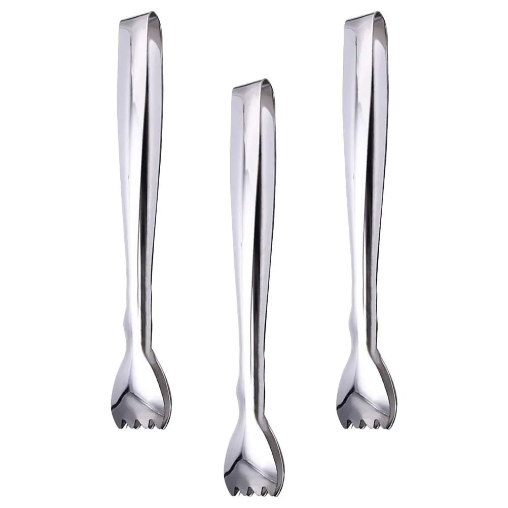 

3pcs Stainless Steel Tongs Mini Thick Sugar Cube Ice Multi purpose Kitchen Restaurant Tools Clamps Coffee Tea Whiskey Serving